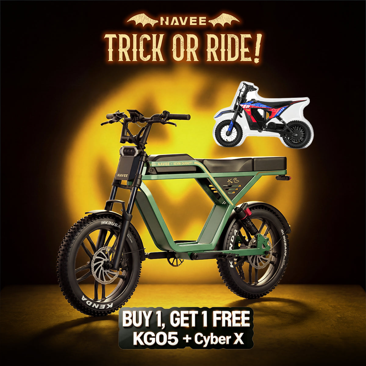 NAVEE KG05 Moped-Style Fat Tire Electric Bike