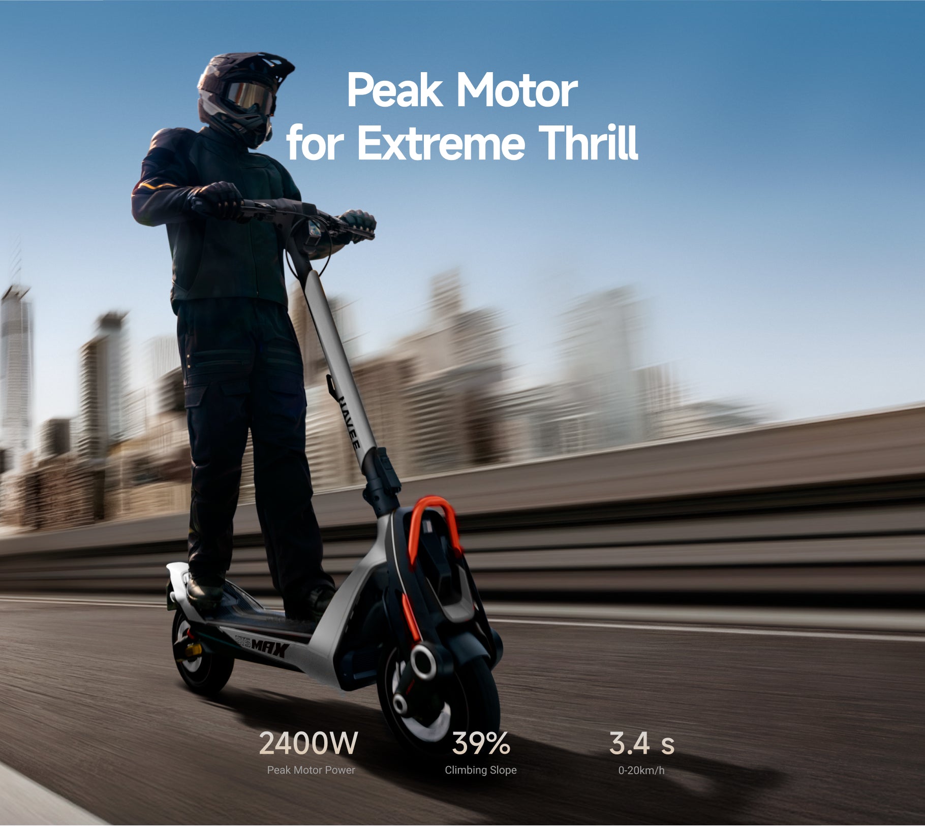 NAVEE UT5 Max – 62miles Max. Range|2400W Max. Motor|39% Climb|31mph Max. Speed