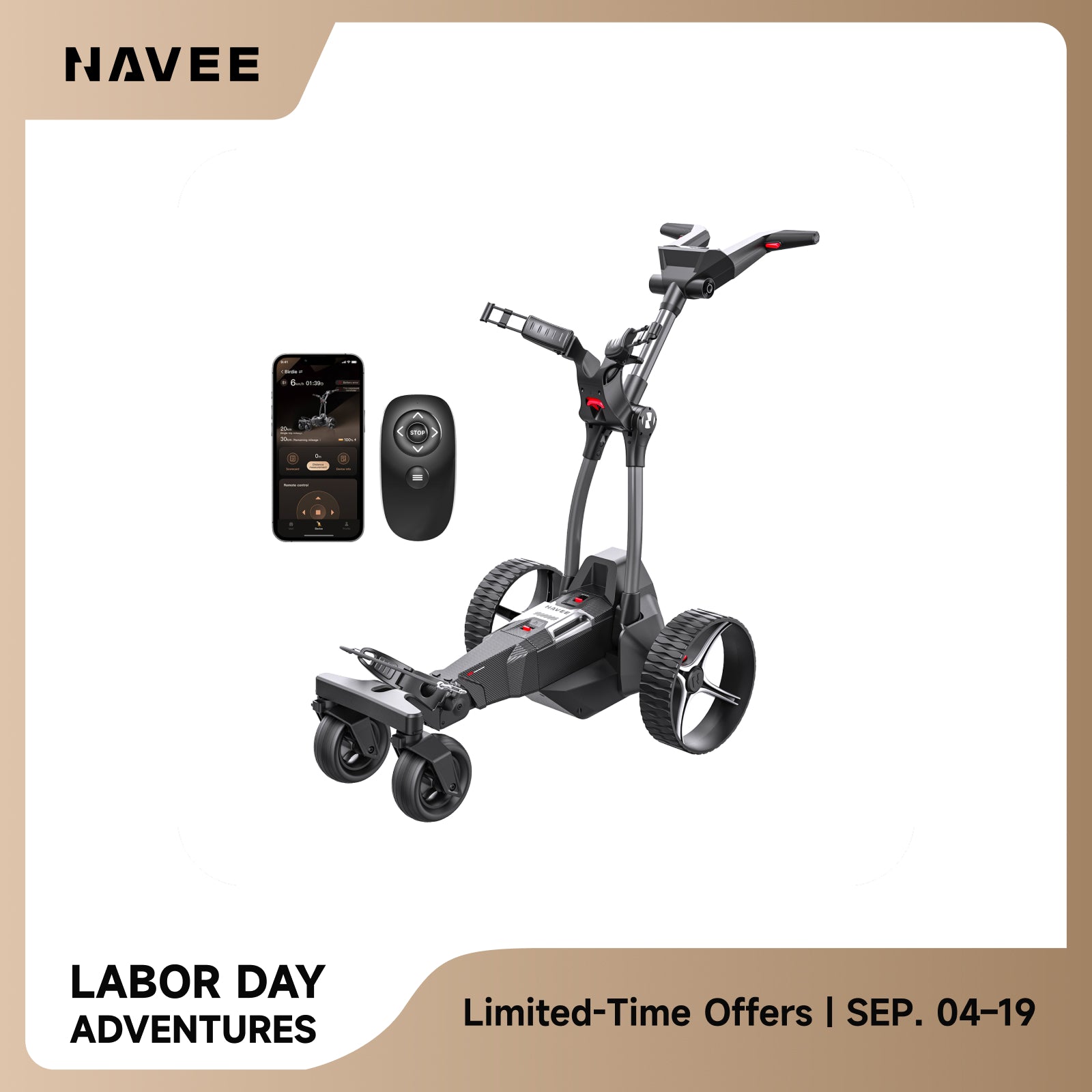 NAVEE Birdie 3X | Auto-Follow Electric Golf Cart