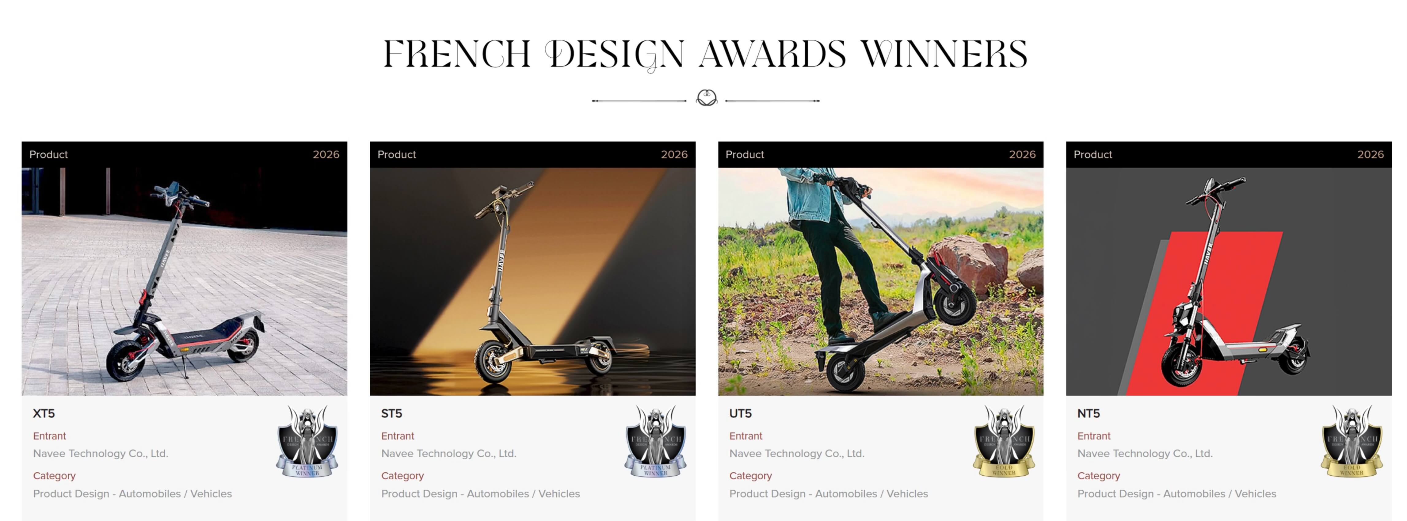 NAVEE Recognized with Four Wins at 2026 French Design Awards