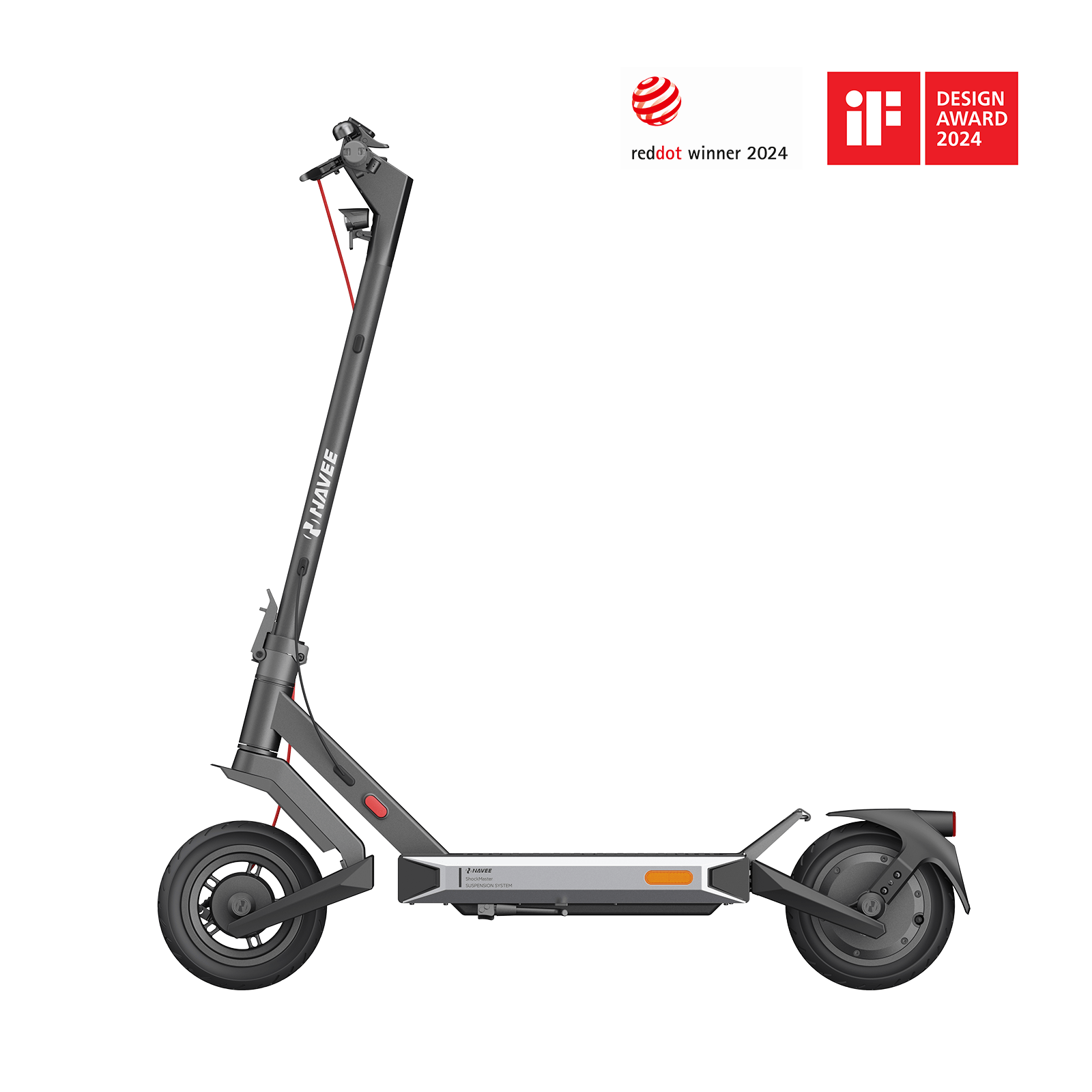 NAVEE S40 Electric Scooter w/25 mi Max Operating Range & 20 mph Max Speed - Space Silver