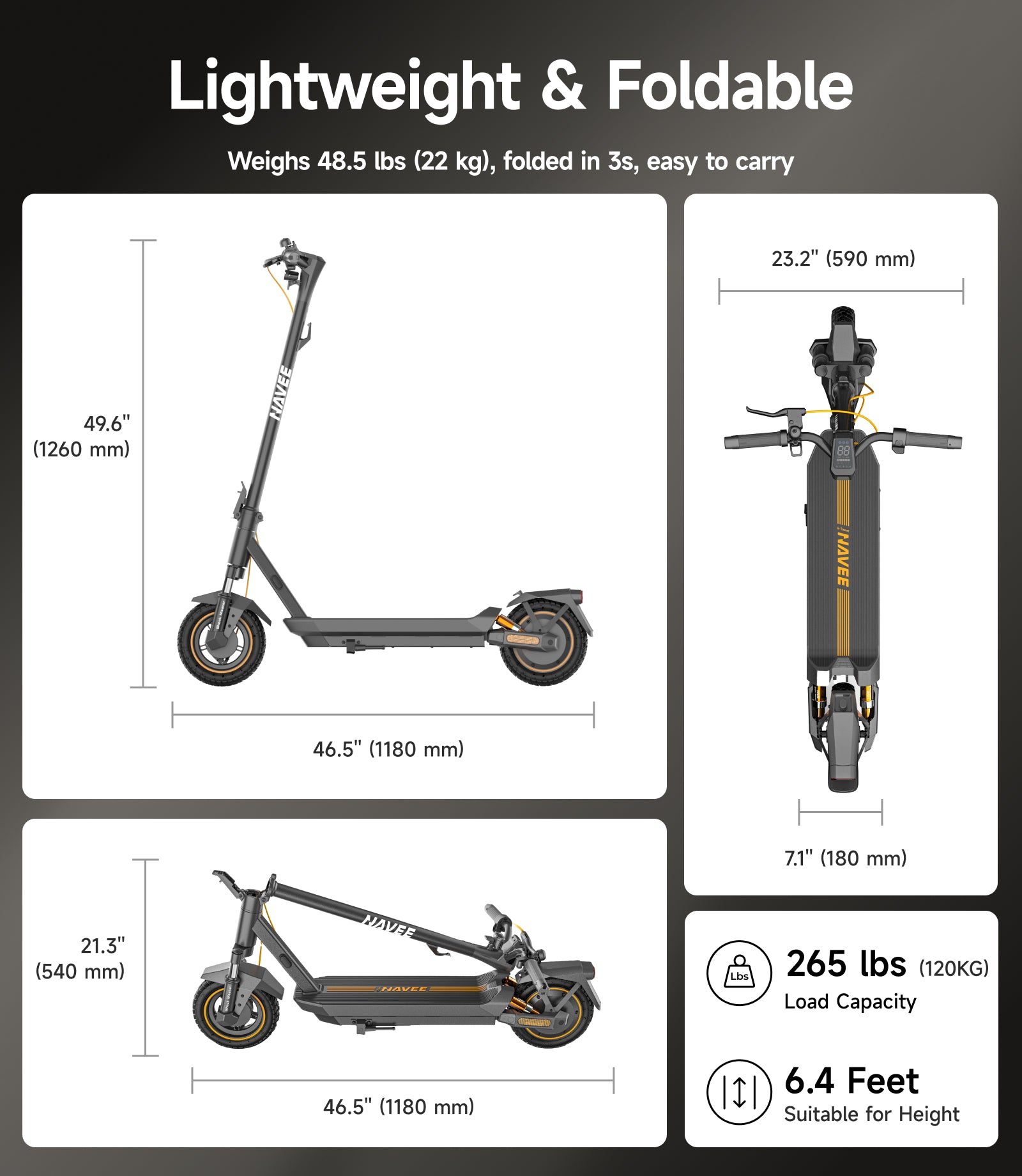Adult Dual Suspension E-scooter NAVEE GT3 Pro