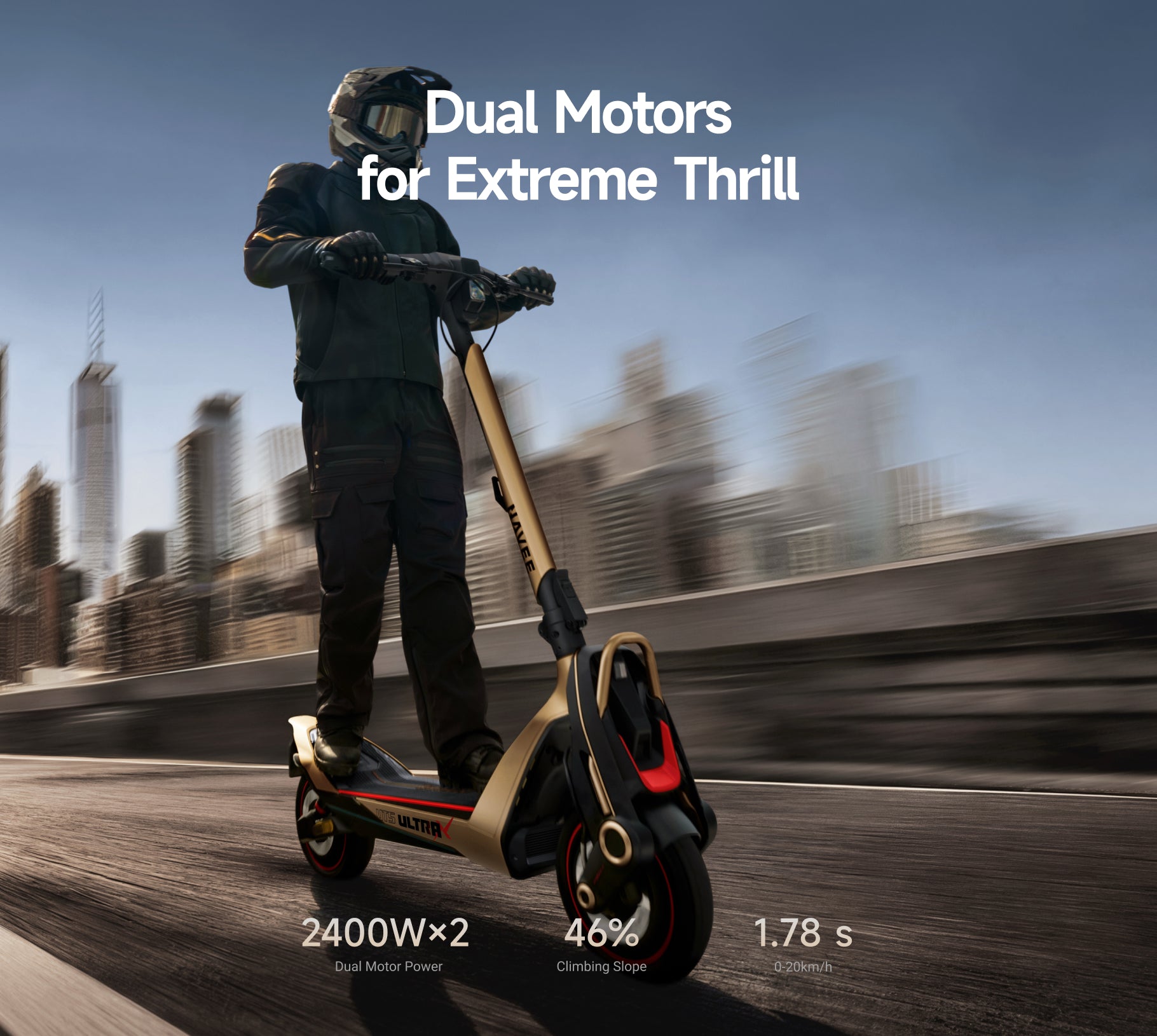 NAVEE UT5 Ultra X SuperScooter – 75miles Max. Range｜Dual 2400W Motor 「K·G recommend」
