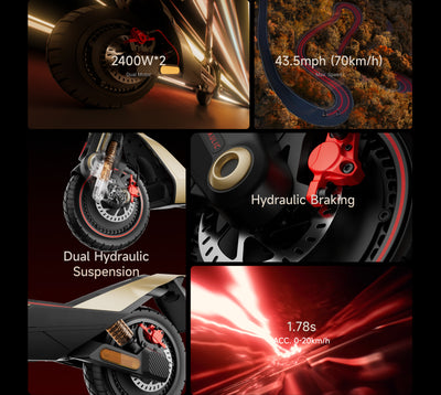 NAVEE UT5 Ultra X SuperScooter – 75miles Max. Range｜Dual 2400W Motor 「K·G recommend」