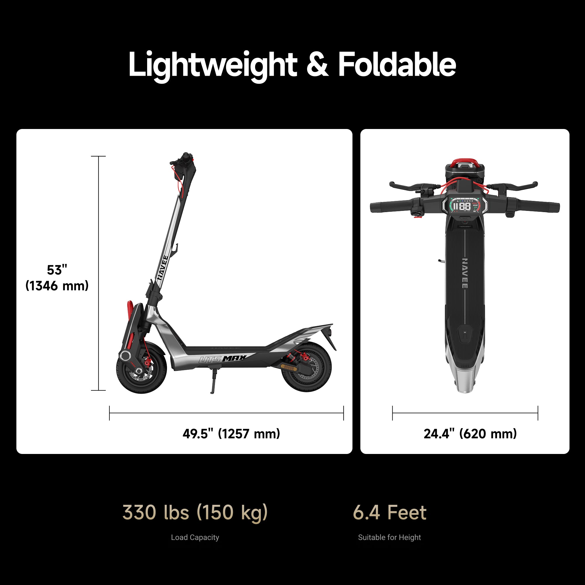 NAVEE UT5 Max | Hydraulic Suspension SuperScooter