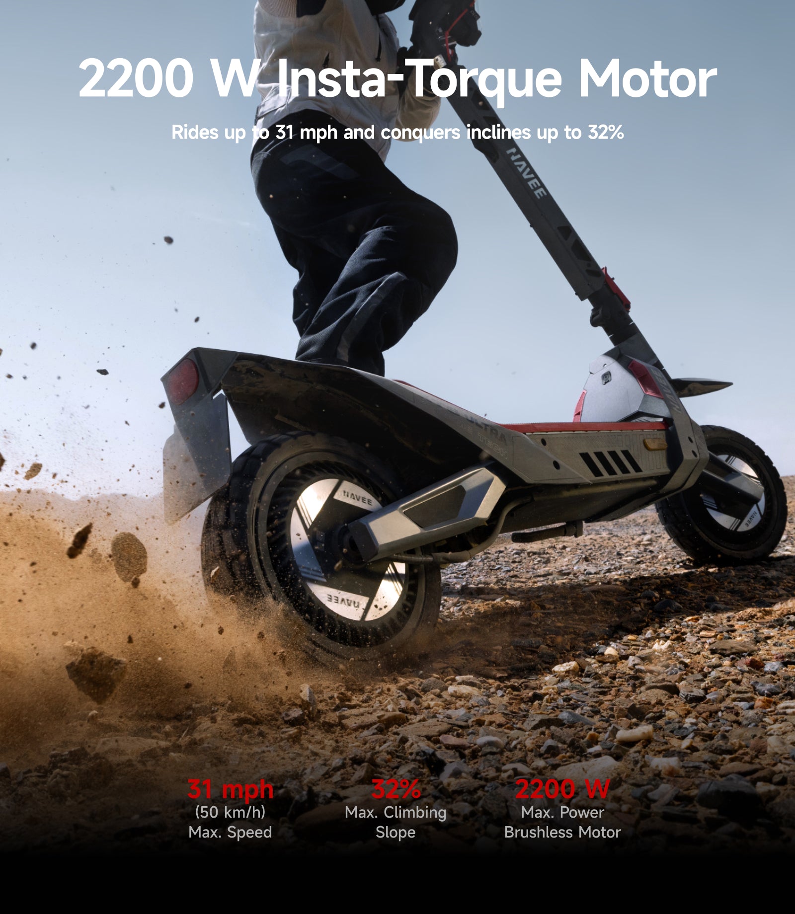 NAVEE XT5 Pro Off-Road E Scooter | Dual Motors, All-Terrain Ride