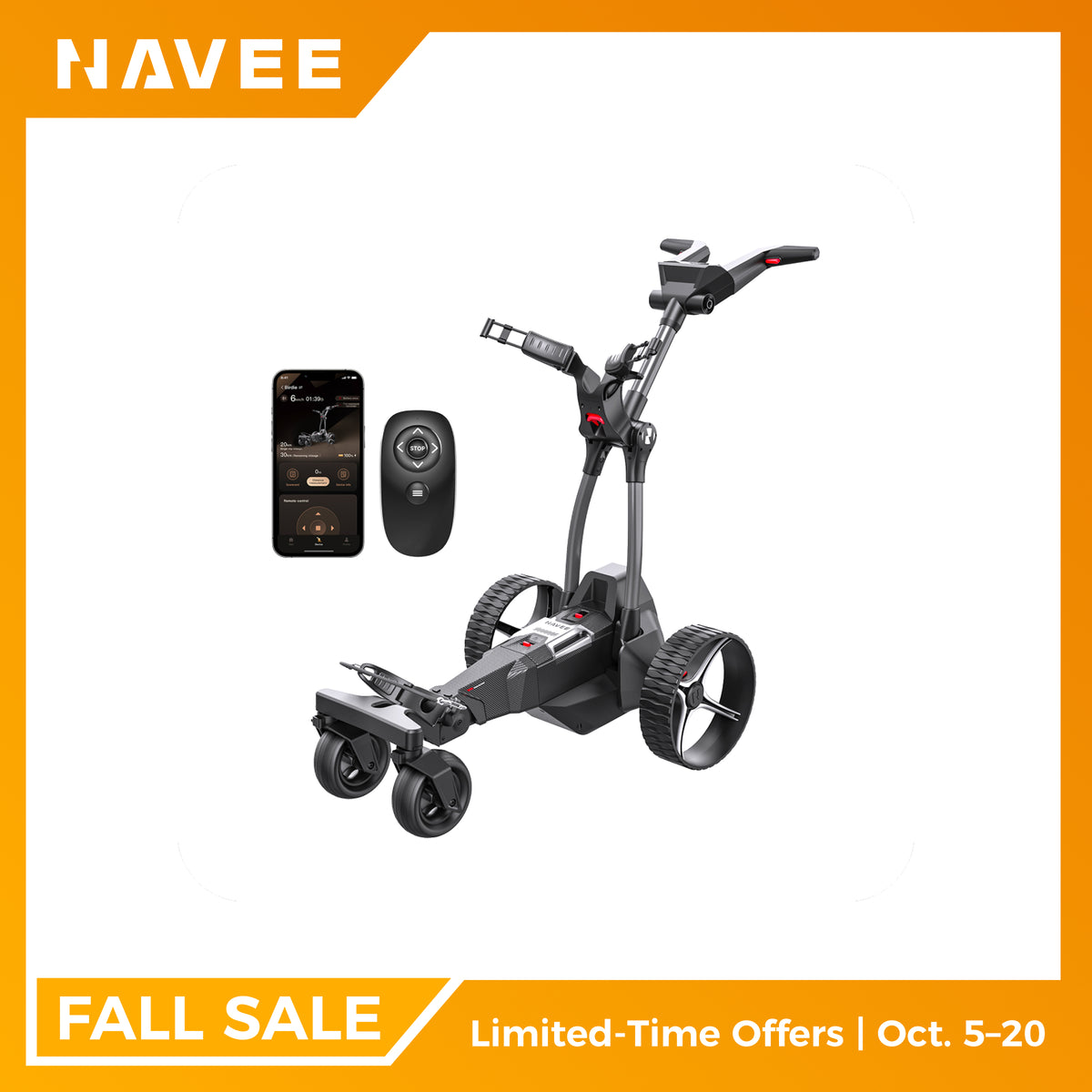 NAVEE Birdie 3X | Auto-Follow Electric Golf Cart
