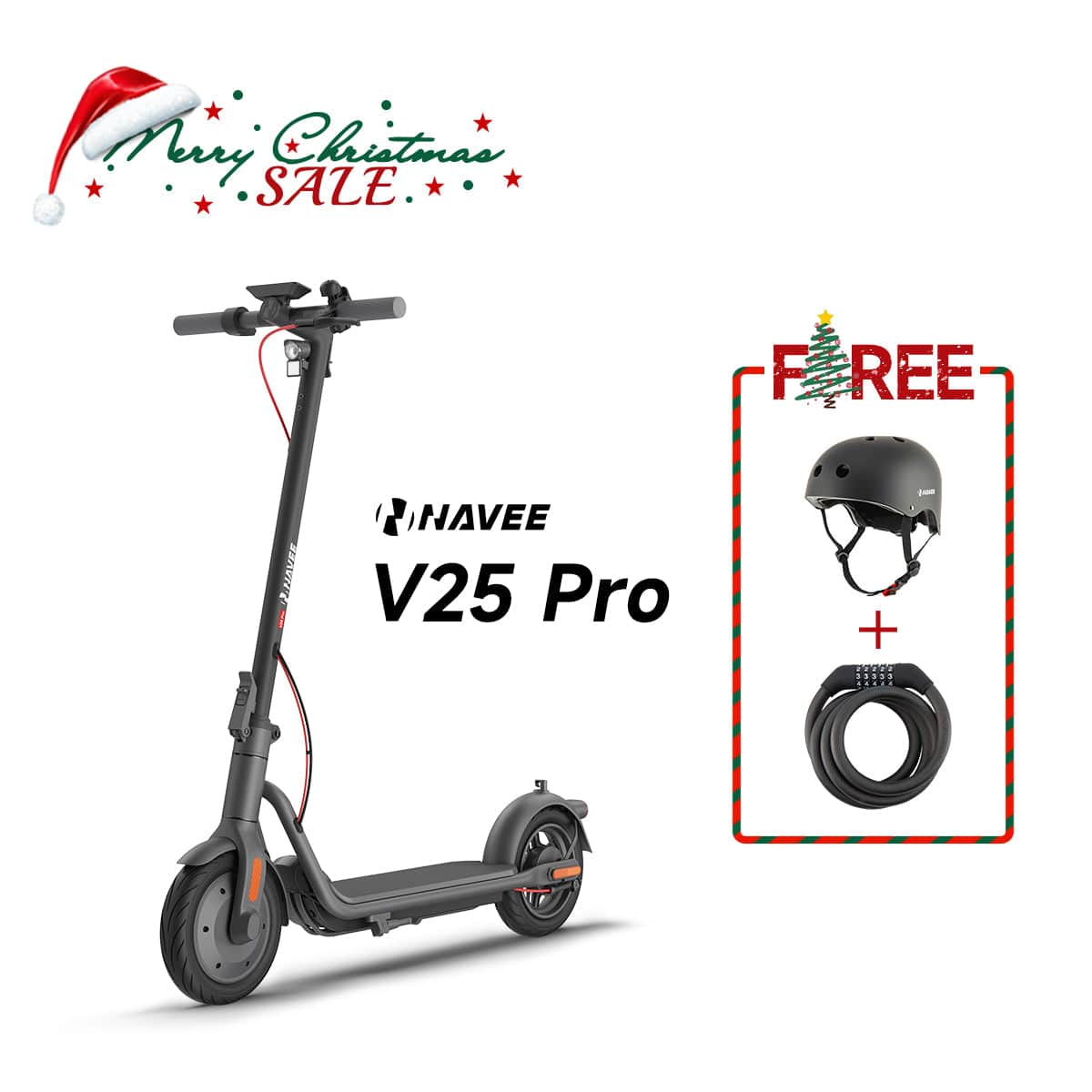 Christmas Gift Bundle: NAVEE V25 Pro  + Helmet + Lock